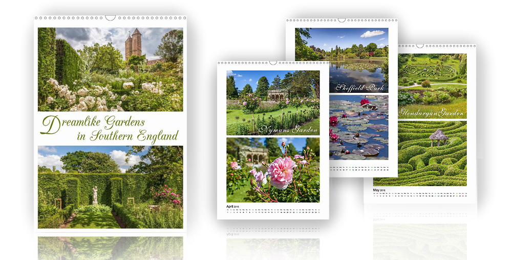 Calendar Dreamlike Gardens in Southern England  /></a><br />
This unique calendar portrays the beauty of the gardens and parks of Southern England in beautiful photographs. With poetic images, travel and nature photographer Christian Mueringer will show you the most wonderful garden paradises in South England such as Sissinghurst, Castle Garden, Nymans Garden or Sheffield Park and Garden. In these magnificent photographs, you can discover the captivating beauty of individual flowers and blossoms in every detail.</p>
<h4>Formats available in retail: A4 Wall, A3 Wall <span style=