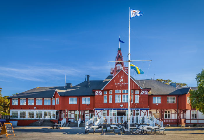 Historisches Gebäude der Segler auf der Insel Sandhamn