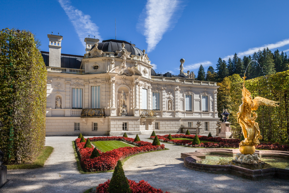 Park (Westparterre) von Schloss Linderhof, Ettal, Bayern