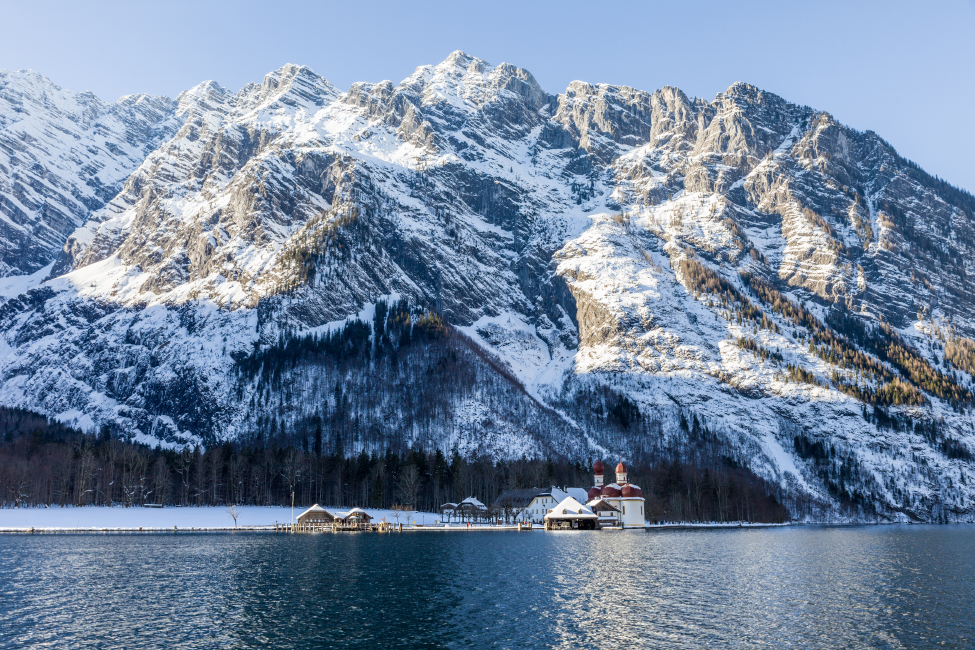 Wallfahrtskirche St. Bartholomä am Königssee, Oberbayern, Bayern, Deutschland