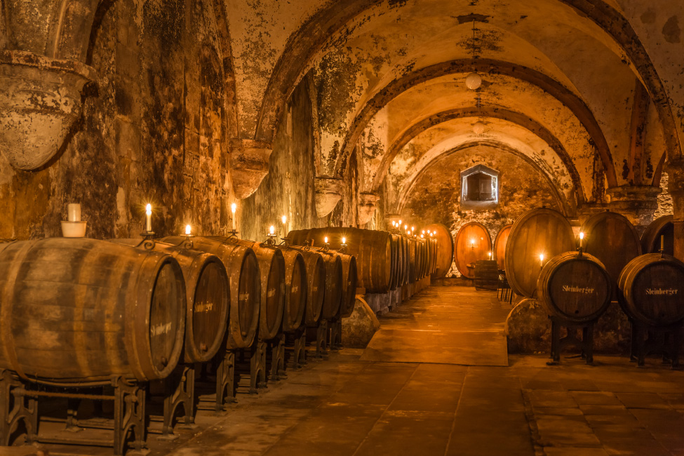 Historic wine cellar of the Cistercian monastery in Eberbach near Kiedrich