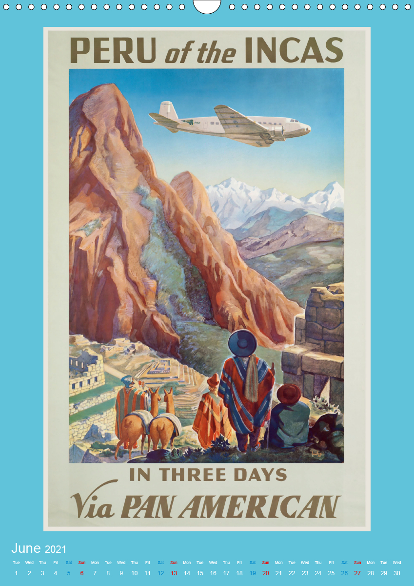 Calendar - Vintage Travel Poster Around the World 2021 | Christian 
